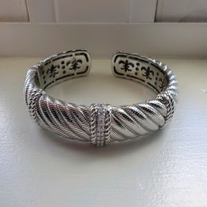 Judith Ripka 925 Sterling Diamonique Hinged Cuff